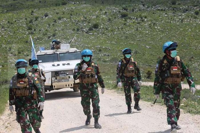 Prajurit TNI yang tergabung dalam Kontingen Garuda XXIII-N/United Nations Interim Forces in Lebanon (UNIFIL) 