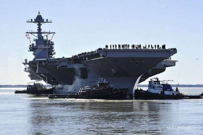 Ilustrasi kapal induk milik Angkatan Laut Amerika Serikat 