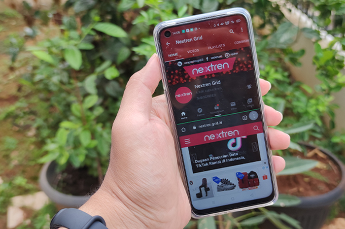 Tampilan Split screen di Oppo A92