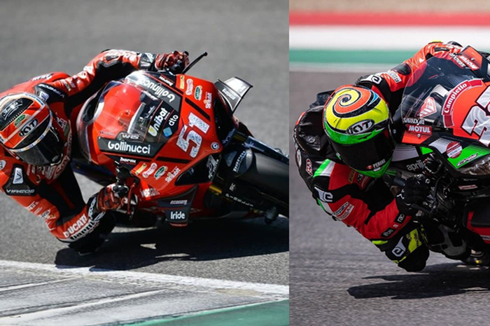 Duel pembalap penguji Ducati dan Aprilia sesama pemakai helm buatan Indonesia, KYT, di ajang kejuaraan nasional balap motor Italia (CIV) di sirkuit Mugello