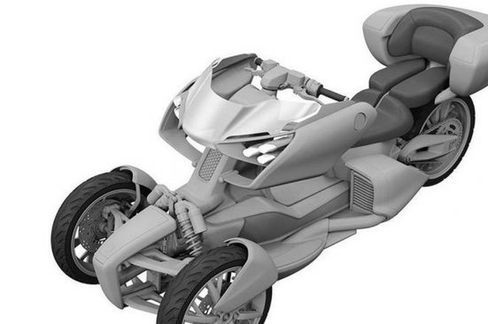Gambar paten motor roda tiga Yamaha