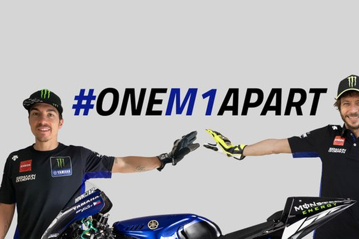 Yamaha Motor Racing kampanyekan protokol kesehatan menghadapi MotoGP 2020 dengan tajuk 'OneM1Apart' artinya kasih jarak sepanjang motor Yamaha M1, panjang 2.060 cm, jadi aturan atau protokol kesehatan yang harus dijalani saat di sirkuit