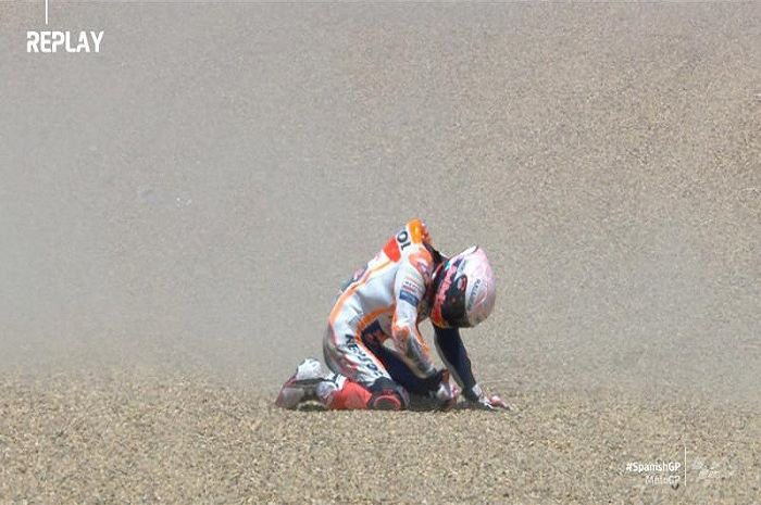 Begini nasib Marc Marquez setelah crash hebat di MotoGP Spanyol 2020.