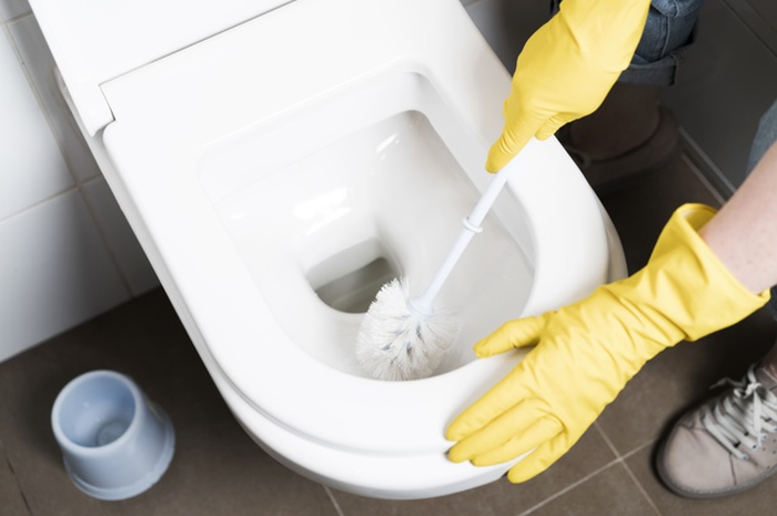 Ilustrasi membersihkan toilet