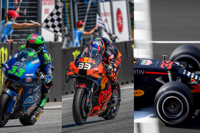 Angka 33 bergema di udara ajang MotoGP Sirkuit Brno Ceko 2020 dan F1 Inggris. Pemakai nomor start kebetulan atau bagaimana sama-sama juara. Enea Bastianini juara Moto2 Ceko 2020, Brad Binder juara MotoGP Ceko 2020 dan Max Verstappen juara F1 Inggris 2020