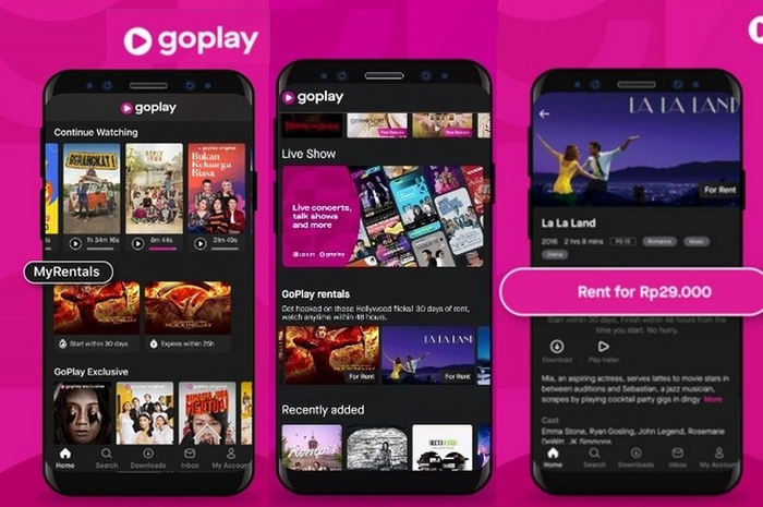 Tampilan GoPlay Rental