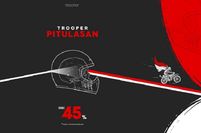 Promo diskon helm dari Trooper Custom Helmet sampai 45%