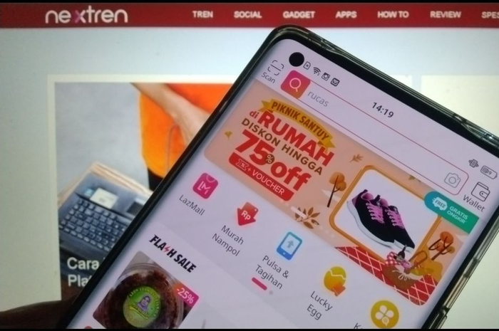 Ilustrasi aplikasi Lazada.