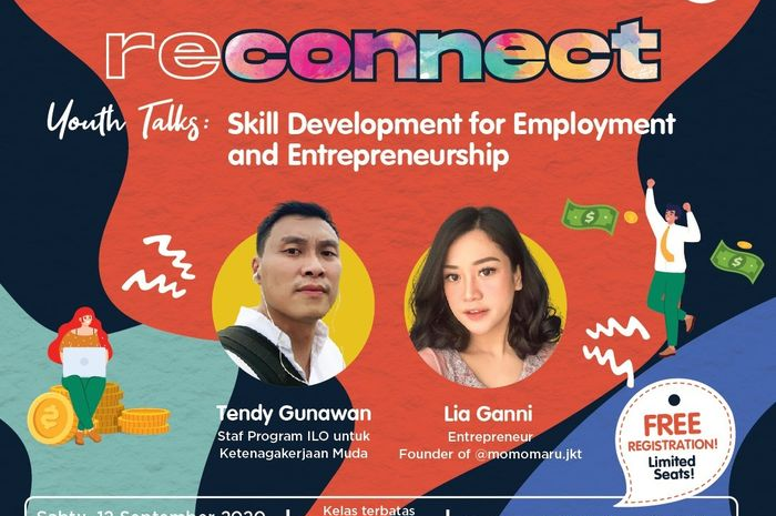 Acara webinar HAI dan CewekBanget.id bertajuk Reconnect Youth Talks: Skill Development for Employment and Enterpreneurship.