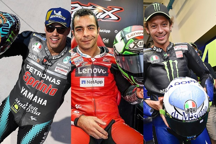 Tiga helm pembalap MotoGP San Marino 2020