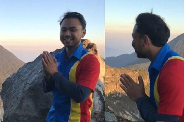 Viral video aksi kocak pria berseragam Indomaret menyapa para pendaki di Gunung Gede Pangrango, Jawa Barat. Begini kisah di baliknya.  