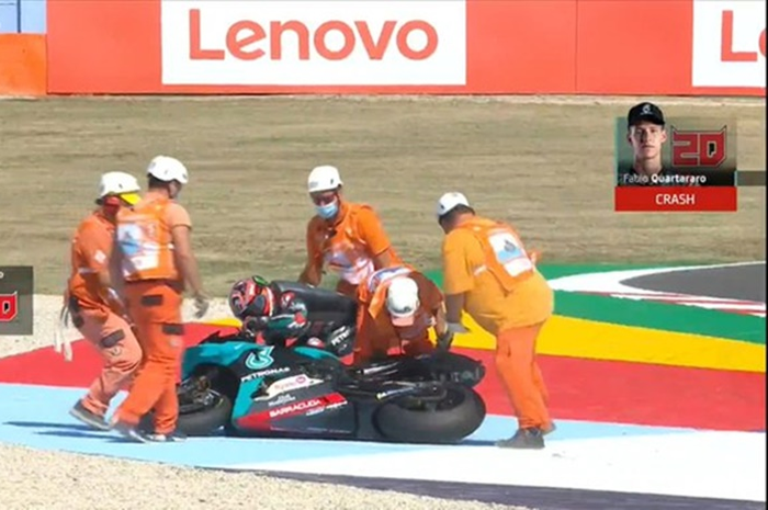 Fabio Quartararo jatuh dua kali di MotoGP San Marino 2020