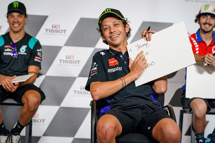 Valentino Rossi saat press konferensi MotoGP di Misano