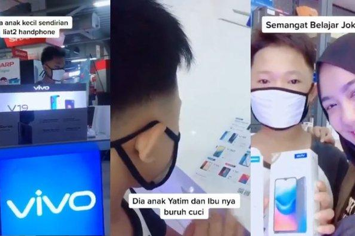 Lihat-lihat hape kamera buat belajar daring, bocah yatim ini mendapatkannya secara gratis. 