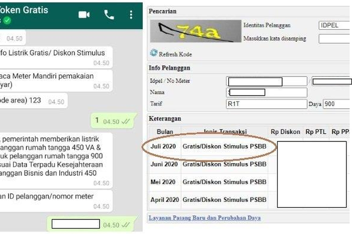 Ilustrasi permintaan token gratis bantuan dari pemerintah