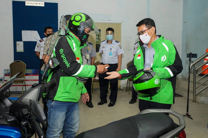 Dishub Kota Balikpapan telah melakukan peninjauan terhadap aksi sosialisasi pengenalan program J3K Gojek.