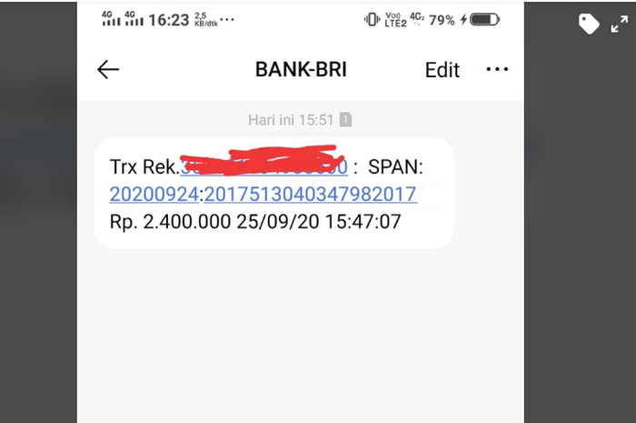 Ilustrasi SMS dapat bantuan Rp 2,4 juta. Jangan kaget dapat SMS dari Bank BRI soal bantuan BLT Rp 2,4 juta, langsung lakukan ini biar cair