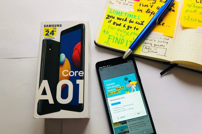 Samsung Galaxy A01 Core membuka YouTube Go