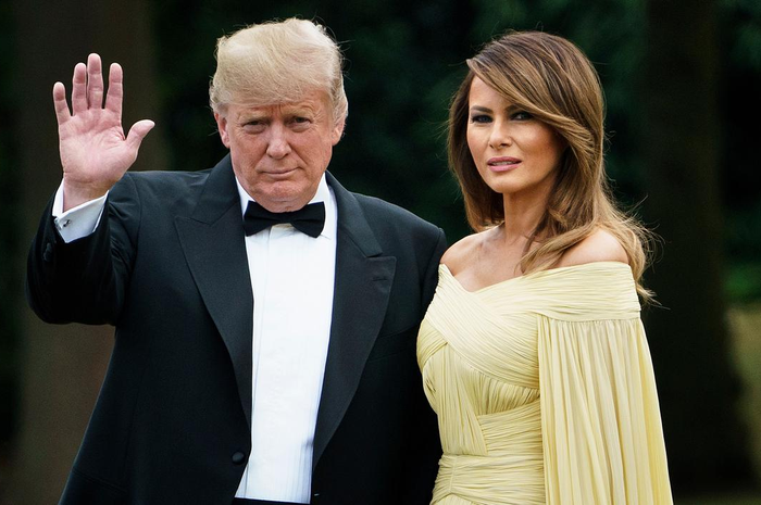 Presiden Amerika Serikat Donald Trump dan istrinya, Melania Trump.