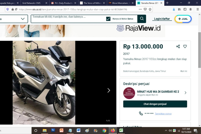 Waspada ada yang jual Yamaha NMAX 2017 cuma Rp 13 jutaan di OLX