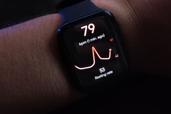 Tampilan Hear Rate monitor Oppo Watch