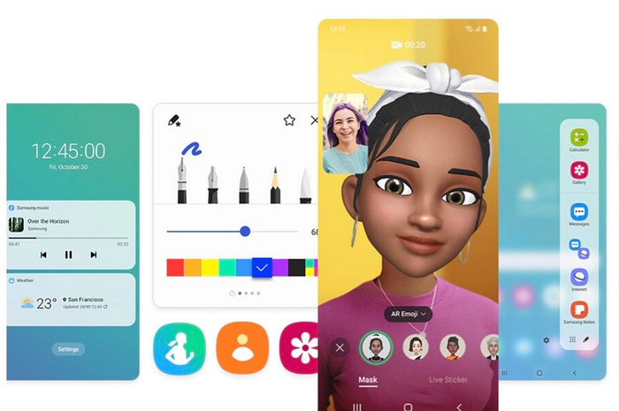 Bocoran tampilan One UI 3.0 di perangkat Samsung.