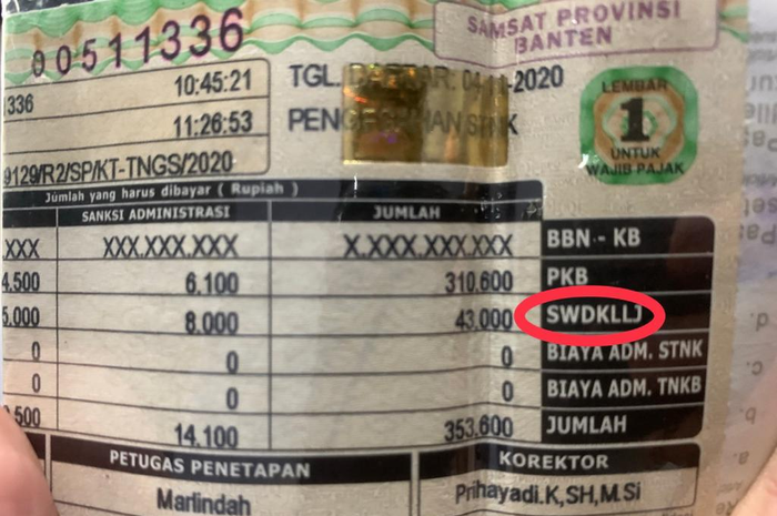 Dibayar Tiap Tahun Bareng Pajak Kendaraan, Ternyata Ini Kegunaan dari SWDKLLJ yang Tertera di STNK