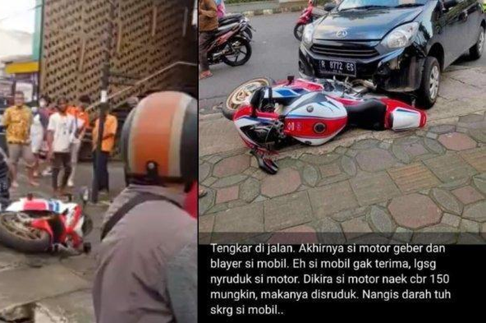 Viral, mobil Ayla di Purwokerto nekat tabrak pengendara motor Honda CBR 1000RR, setelah itu harus ganti biaya kerugian capai Rp 700 juta. Pemilik Ayla menawarkan satu unit rumah dan mobil kepada pengendara motor sebagai ganti rugi. 