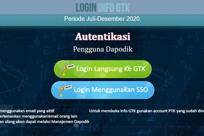 Laman depan Info GTK