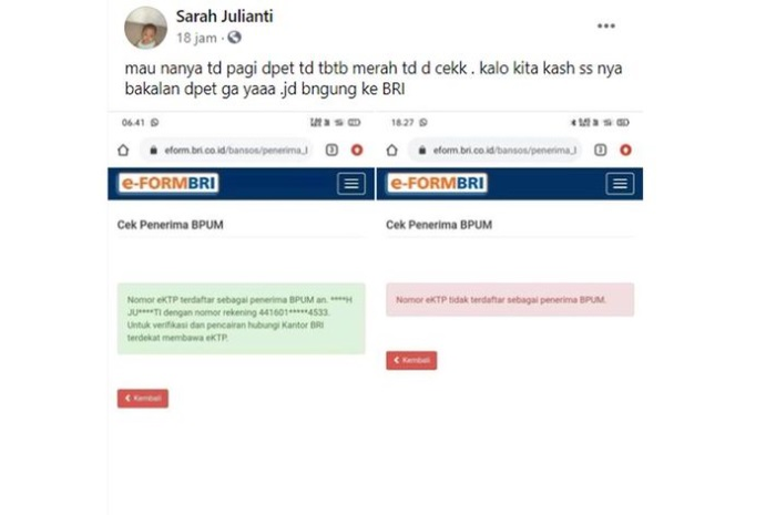 Waduh Apa yang Salah? Pagi Lolos Sebagai Penerima Bantuan Rp 2,4 Juta Sorenya Malah Gak Terdaftar, Buruan Adukan ke Sini