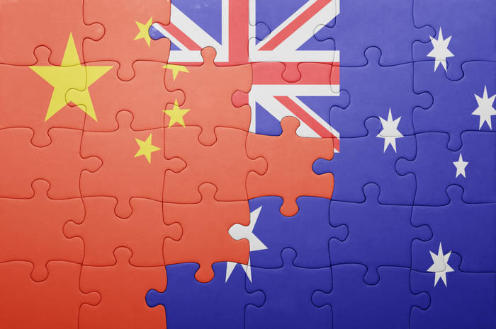 Ilustrasi bendera China-Australia