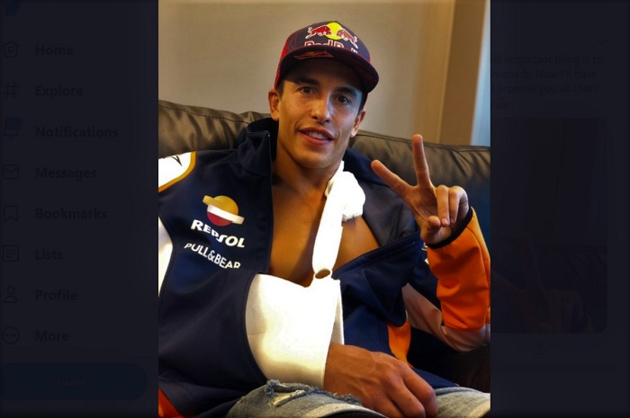Marc Marquez banjir dukungan, kompak pakai tagar #AllWithMarc