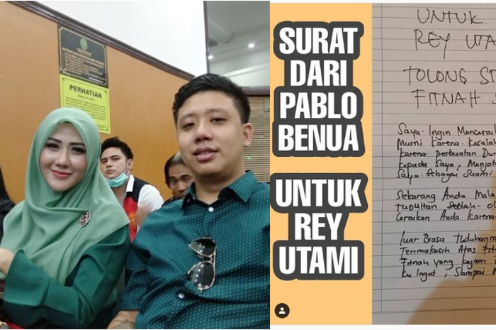 Rey Utami Ngotot Ogah Cerai hingga Bongkar Borok Suami yang Main Serong di Balik Penjara, Pablo Benua Tulis Surat Penuh Emosi: Fitnah Kejam Ini Akan Kuingat Sampai Mati!
