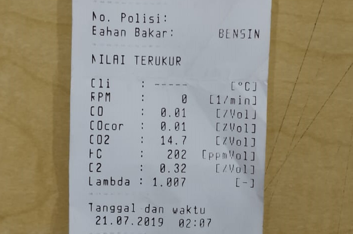 Bikers bingung baca hasil uji emisi kendaraan bermotor, begini penjelasannya bro