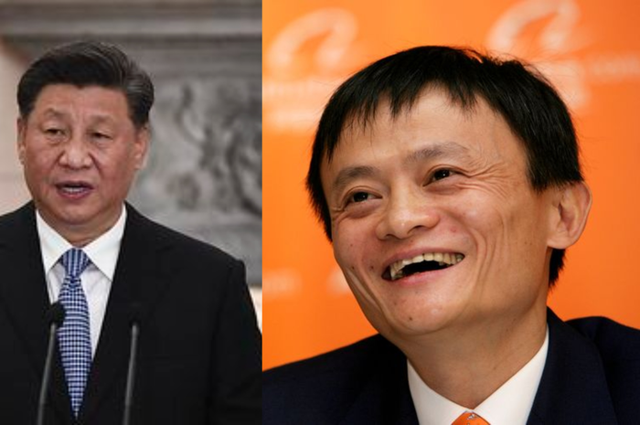 Presiden China Xi Jinping dan Jack Ma.