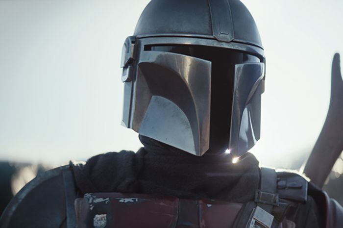 Ilustrasi karkter Star Wars, yakni Mandalorian