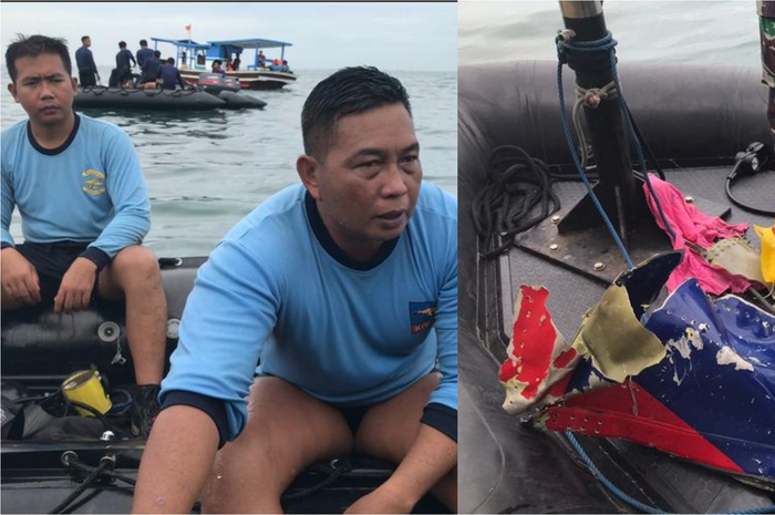 Anggota tim penyelam dari Kopaska TNI AL, Mayor Laut Edi Tirtayasa mengatakan, kondisi pesawat Sriwijaya Air di tempat penyelaman di sekitar Perairan Kepulauan Seribu, Jakarta hancur berkeping-keping.