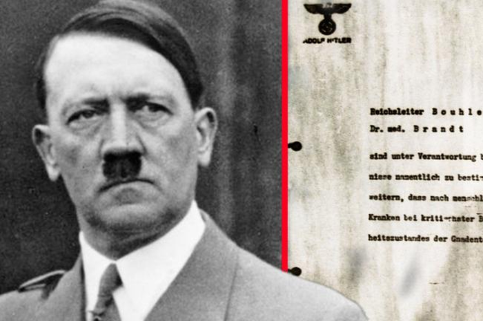 Hitler dengan surat program Aktion T4.