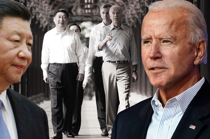 Xi Jinping dan Joe Biden.
