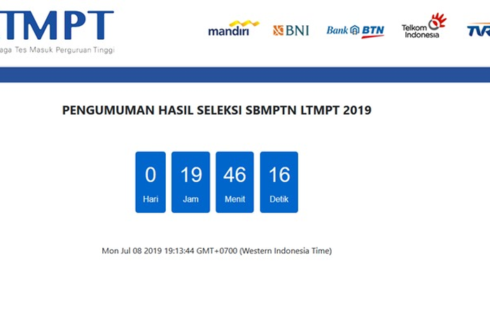 Tangkapan layar LTMPT