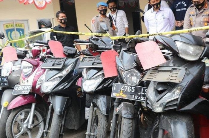 Ada belasan motor tarikan leasing berhasil diamankan polisi, harganya kelewat murah.
