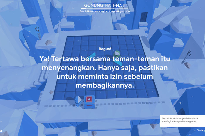 Cuplikan game interaktif Google bernama Interland