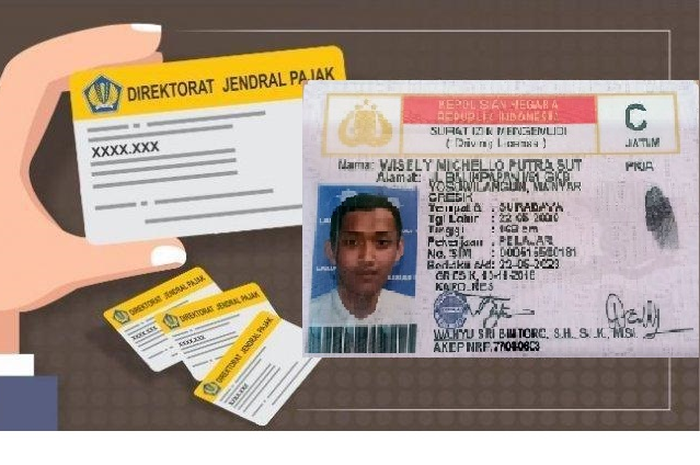 Ilustrasi NPWP dan SIM pengganti KTP ketika bayar pajak kendaraan