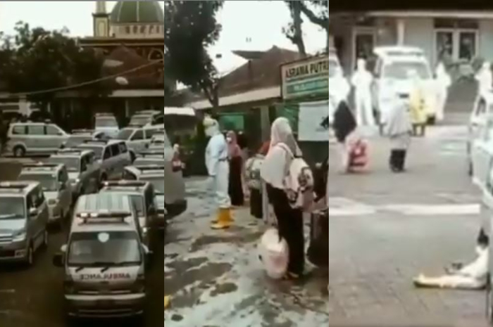Situasi penjemputan ratusan santri positif covid-19