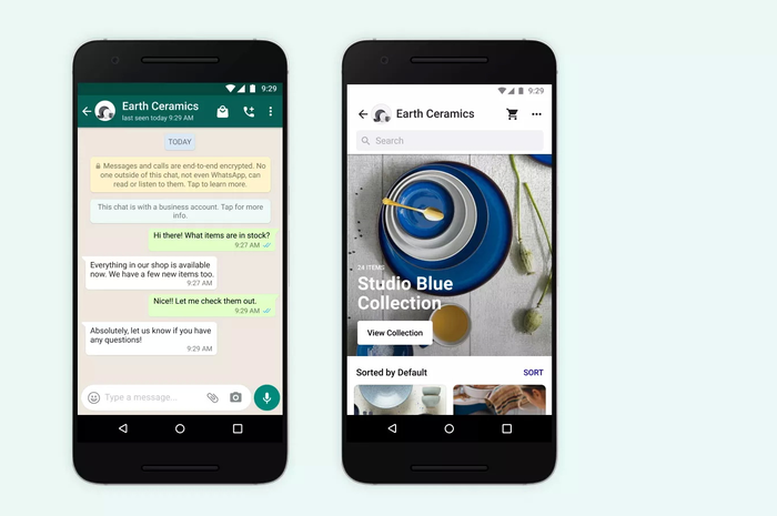 Ilustrasi akun WhatsApp bisnis yang bakal terkoneksi dengan server Facebook