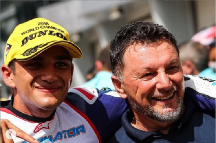 Pembalap rookie tim Pramac Ducati, Jorge Martin persembahkan podium ketiga MotoGP Doha 2021 untuk Fausto Gresini.