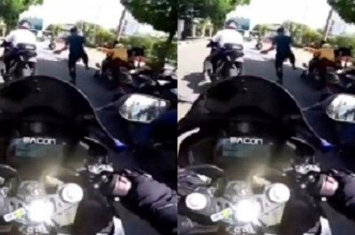 Bisa didor, bikers yang ditendang Paspampres gara-gara terobos ring 1 Istana Negara.