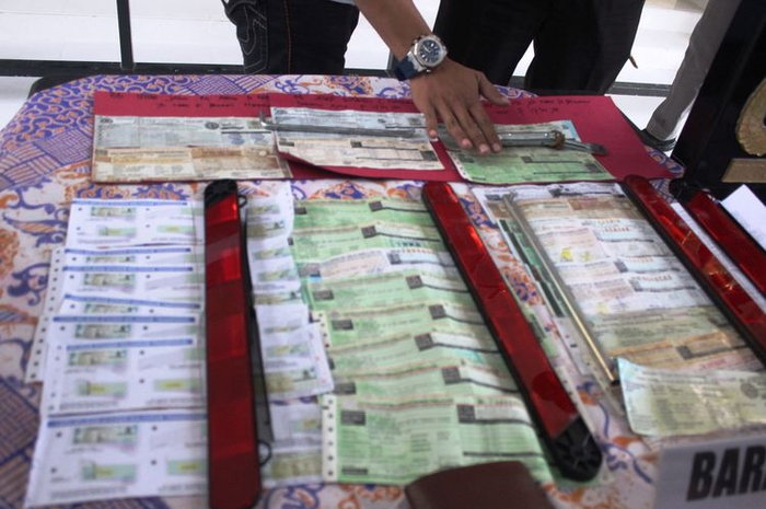 STNK Palsu yang disita Unit Satuan Reserse Kriminal (Satresskrim) Polresta Bandar Lampung