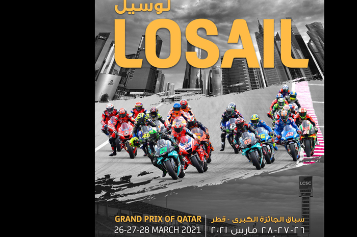 Awas lewat, MotoGP 2021 mulai akhir pekan ini di sirkuit Losail Qatar, (26-28/3/2021). Nih dia jadwal lengkapnya