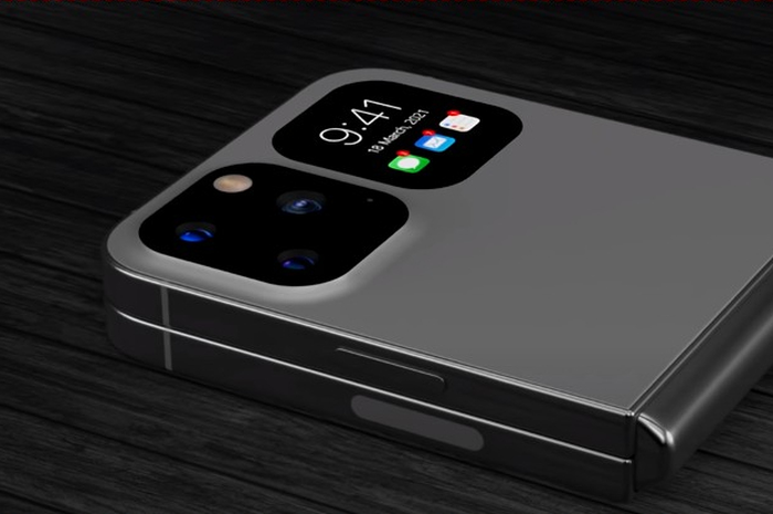 Ilustrasi dari Konsep desain iPhone layar lipat